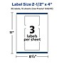 Avery Laser/Inkjet Rectangle Multipurpose Labels, 2-1/2" x 4", Clear, 30/Pack (94245)~#|#~1FCF9A8C-E02F-45BD-AB8CC9FF3CF9FE96_sc7