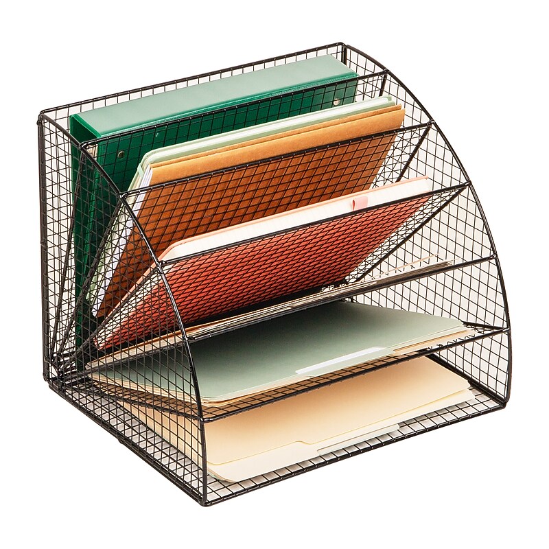 Mind Reader Metal Front Loading Letter Tray, Black (ACCOFILE-BLK) image 1