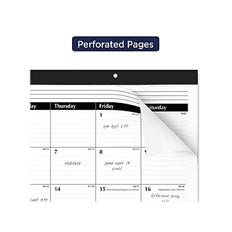 2023-2024 AT-A-GLANCE 21.75" x 17" Academic Monthly Desk Pad Calendar, White/Black (SK2416-00-24)