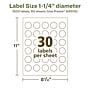 Avery EcoFriendly Laser/Inkjet Circle Multipurpose Labels, 1-1/4" Dia., White, 1500/Box (94505)~#|#~1FDC5879-9F6F-4FD4-842210F82BDF249E_sc7