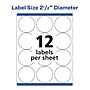 Avery High Visibility Laser Shipping Labels, 2.5"Dia., White, 300/Pack  (5294)~#|#~1FE1185C-E91B-46D0-B04344DCAF6CACAE_sc7