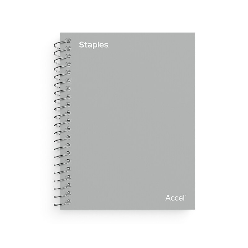 Staples Premium 1-Subject Notebook, 3.5" x 5.5", College Ruled, Gray (TR58291) image 1