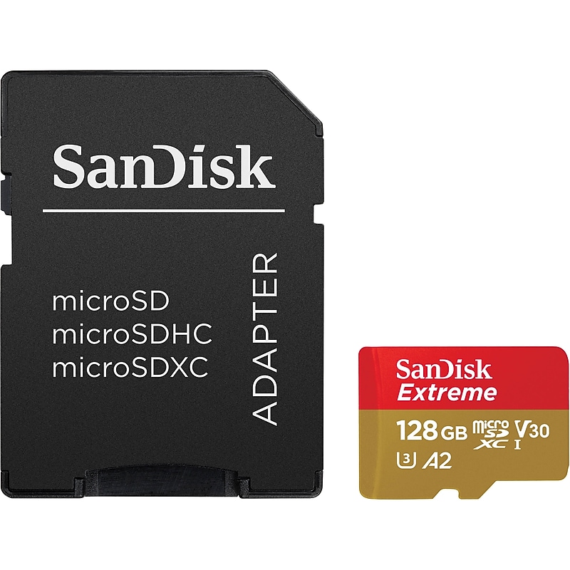SanDisk Extreme 64GB microSDXC Memory Card with Adapter, Class 10, U3, V30 (SDSQXAH-064G-AN6MA) image 1