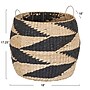 Household Essentials Large Round Woven Basket with Handles in Handwoven Cattail and Paper Fibers, Natural/Black (HHML-6704)~#|#~1FE90820-632B-4BD1-970DFA49E790D902_sc7