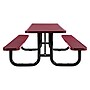 Global Industrial 8' Rectangular Picnic Table, Expanded Metal, Red (277153RD)~#|#~1FE9F061-4D9C-491B-95F841F100582A25_sc7