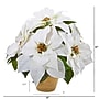 Nearly Natural Artificial Poinsettia Arrangement in Ceramic Vase (A1060)~#|#~1FEB2C4F-A3E0-4C3D-89889A2837745CD3_sc7