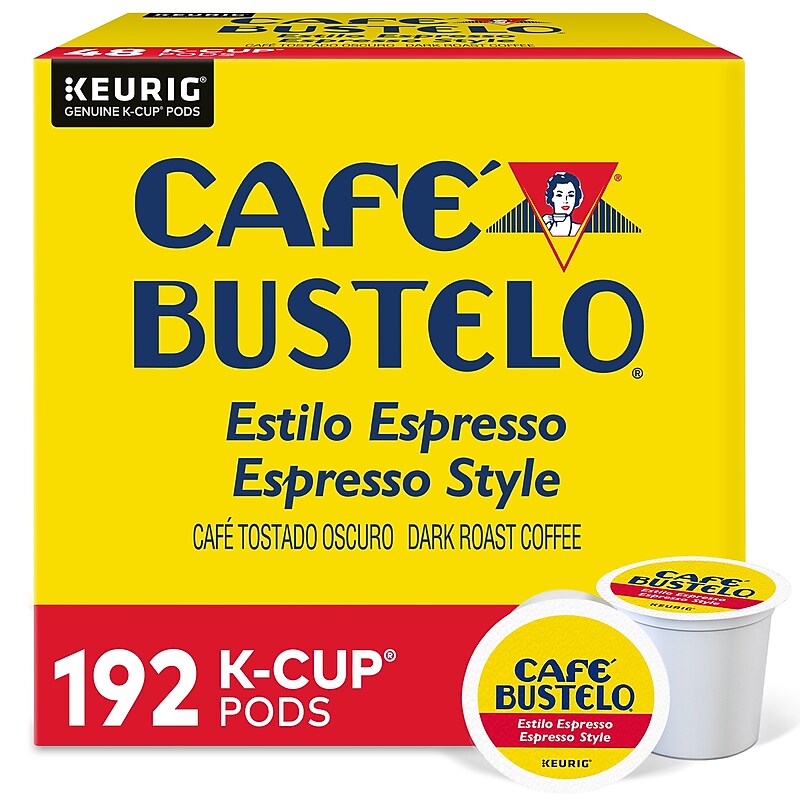Cafe Bustelo Espresso Style Coffee Keurig® K-Cup® Pods, Dark Roast, 192/Box (5000346117) image 1