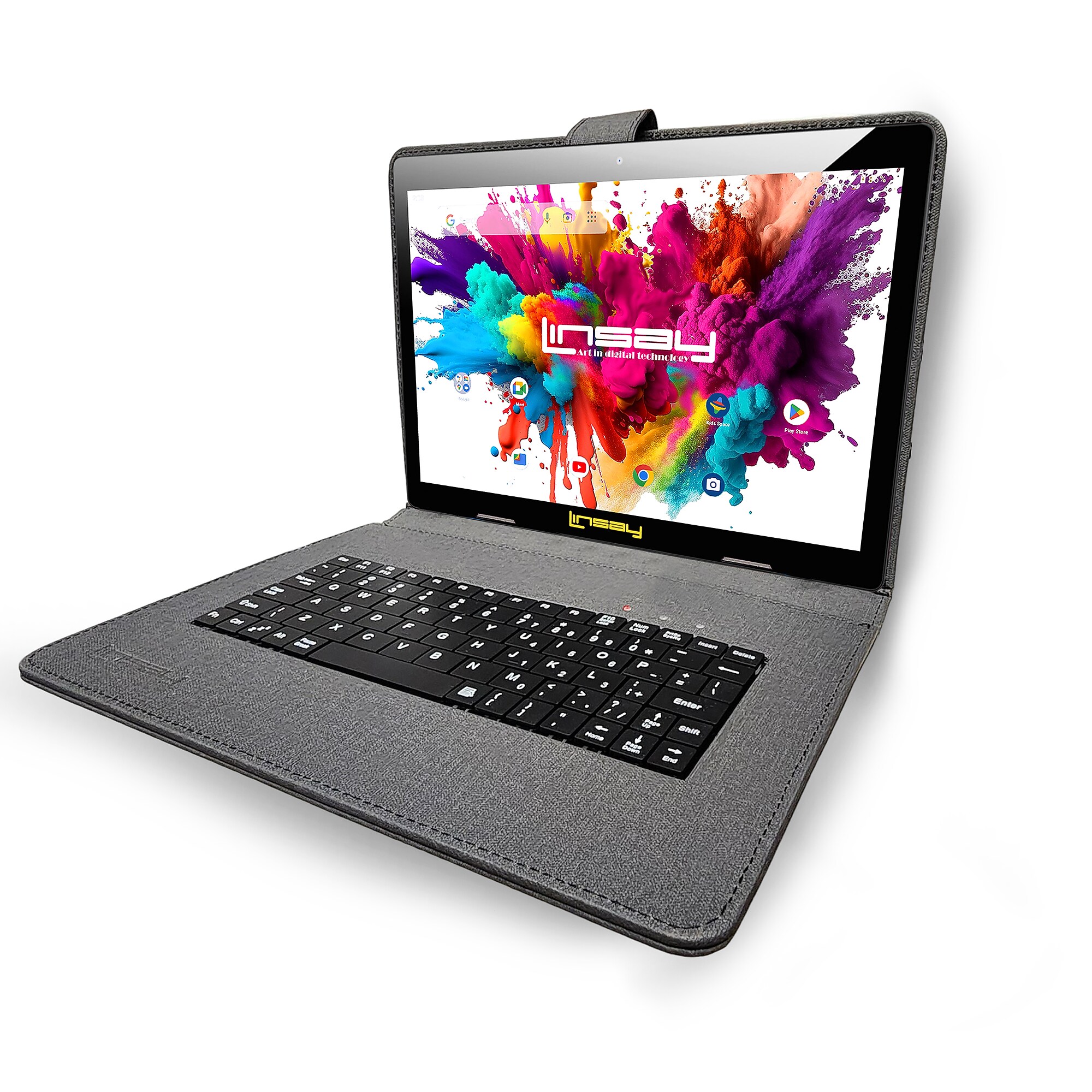 Linsay Octa Core 10.1″ Tablet, 128GB Storage, Android 15, Bundled with Black Keyboard Case, Backpack and Stylus Pen Sansujyuku sansujyuku.com