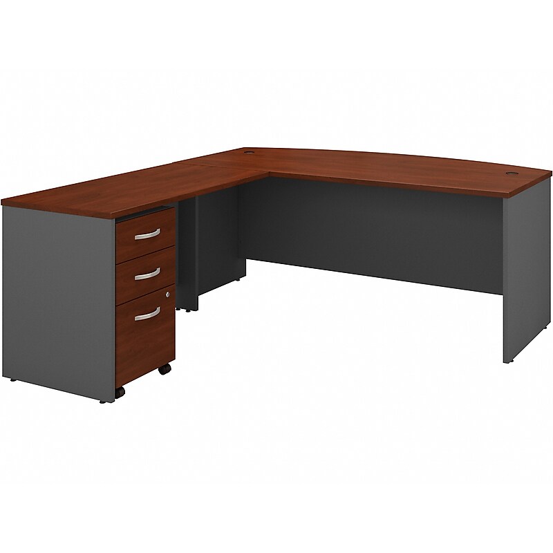 Bush Business Furniture Westfield 72"W L Shaped Desk with Return and File Cabinet, Hansen Cherry/Graphite Gray (SRC084HCSU) image 1