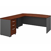 Bush Business Furniture Series C 72"W L-Shaped Desk with 48" Return and Mobile File Cabinet, Hansen Cherry/Graphite Gray