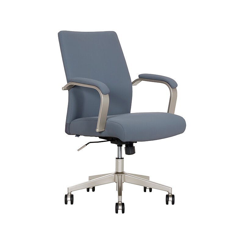 Thomasville Furniture Jolie Ergonomic Polyurethane Swivel Computer and Desk Chair, Light Blue (60104-LBLU) image 1