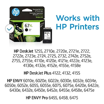 HP 67XL Black High Yield Ink Cartridge (3YM57AN#140), print up to 240 pages