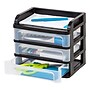 Iris Small 3-Drawer Desktop Storage, Plastic, Black, 4/Carton (150163CT)~#|#~20065CD2-D527-4DAD-933AD5A7A772F5B0_sc7