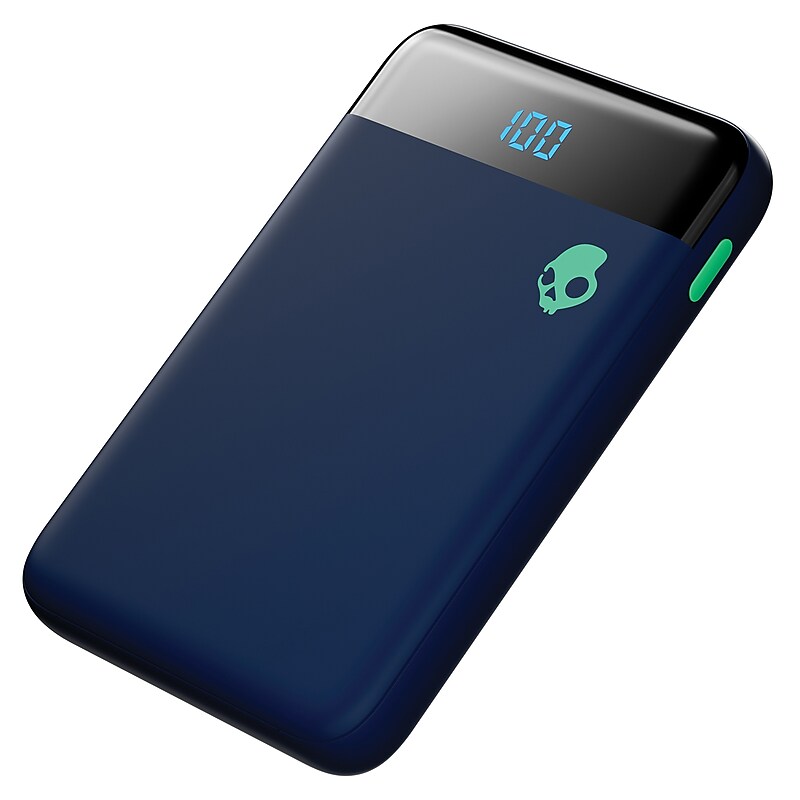 Skullcandy Stash Mini USB-A/USB-C Power Bank for Multiple Brands, 5000 mAh, Dark Blue/Green (SKD7PMZP750) image 1