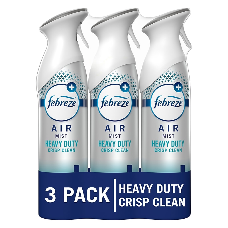 Febreze Air Mist Air Freshener Spray, Heavy Duty Crisp Clean Scent, 8.1 oz., 3/Pack (5617/46010) image 1