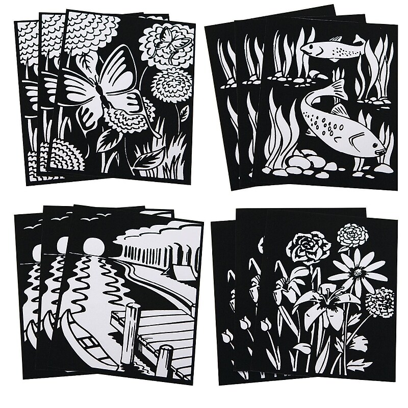 S&S Sea and Floral Velvet Art Posters, 8" x 10", 12/Pack (PS1305) image 1