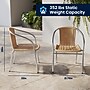 Flash Furniture Lila Aluminum/Rattan Stacking Chair, Beige (TLH020BGE)~#|#~200F5E06-3BB8-4640-A084A147359DE22F_sc7