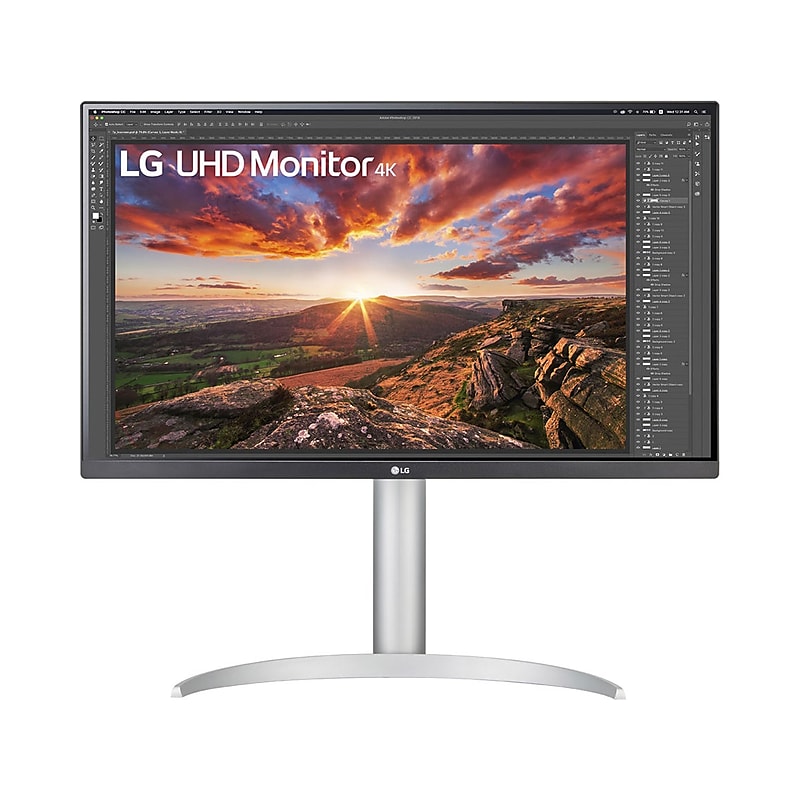 LG 27" 4K Ultra HD LED Monitor, Silver (27BP85UN-W) image 1