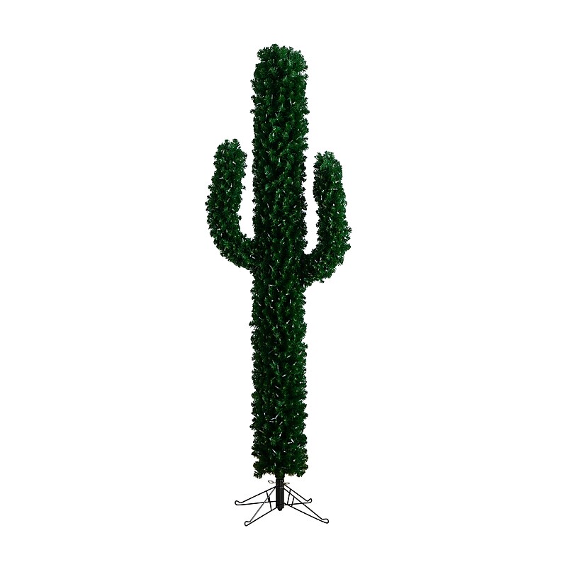 Nearly Natural 7-ft Pre-Lit Artificial Cactus Christmas Tree with 500 Micro LED Lights (T4701) image 1
