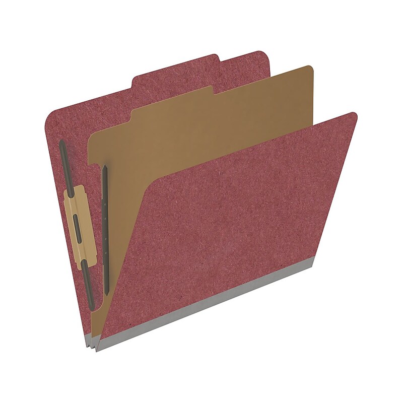 Medical Arts Press Pressboard Classification Folder, 1 Divider, 2" Expansion, Letter Size, Dark Red, 10/Box (DV-T42-14-3ARD) image 1