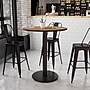 Flash Furniture 36'' Round Laminate Table Top with 24'' Round Bar-Height Table Base, Walnut (XURD36WATR24B)~#|#~2021A78E-3571-4BC2-9C8FD379A35EC99D_sc7