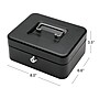 Excello Brands Steel Cash Box with Key Lock, 4 Compartments, Black (CHBX-6202-KY)~#|#~2023C31A-0284-479D-9606272166D2125F_sc7