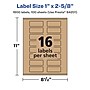 Avery Laser/Inkjet Rectangle Multipurpose Labels, 1" x 2-5/8", Kraft Brown, 1600 Labels/Box ( 94201)~#|#~20258571-E524-42A4-AE52EF2C33E42F51_sc7