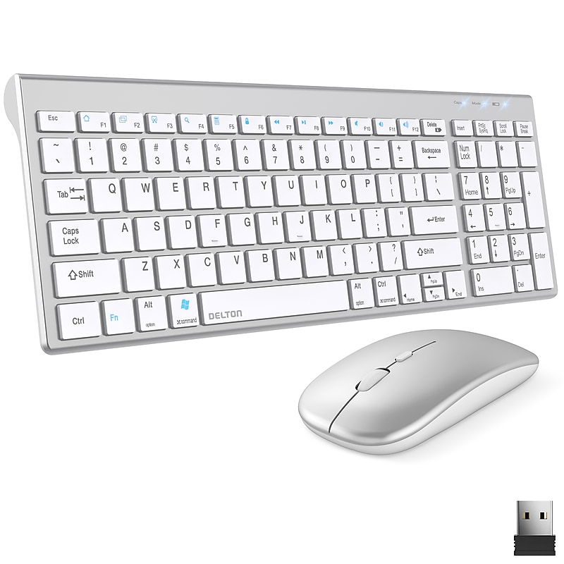 Delton N36 Wireless Keyboard and Optical Mouse Combo, White (DKMN36-WW) image 1