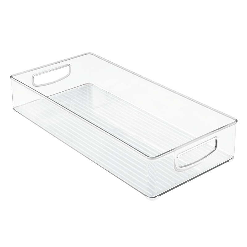 iDESIGN Large Stackable Plastic Storage Bin, Clear (63599) image 1