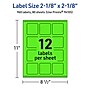 Avery Square Multipurpose Labels, 2-1/8" x 2-1/8", Neon Green, 960/Box (94105)~#|#~202AD03C-0D58-450C-8D2CCD542AE5EAB0_sc7