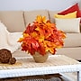 Nearly Natural 16" Autumn Maple Leaf Artificial Plant in Decorative Planter (P1549-OG)~#|#~202BD683-ED6F-4A6A-A55681D045F5C34A_sc7