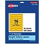 Avery Laser/Inkjet Rectangle Multipurpose Labels, 1" x 3", Bright Yellow, 640/Pack (94224)~#|#~202D5AC7-D7DA-4A9E-99EE4DBB99C1A1B7_sc7