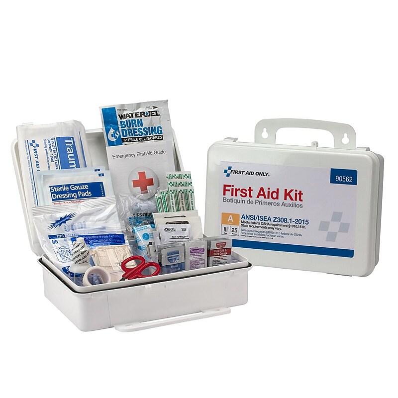 First Aid Only Plastic First Aid Kit, ANSI 2015, 25 People, 89 Pieces (90562) image 1