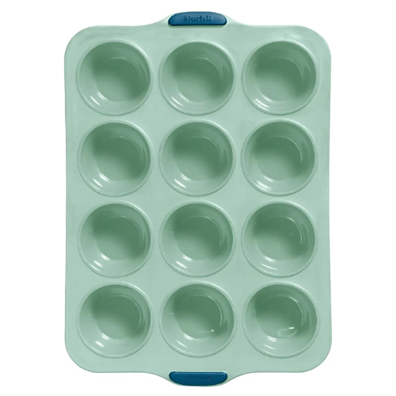 Starfrit Silicone 14" x 19.5" Muffin Pan, Sage Green (092750-006-NEW1) image 1