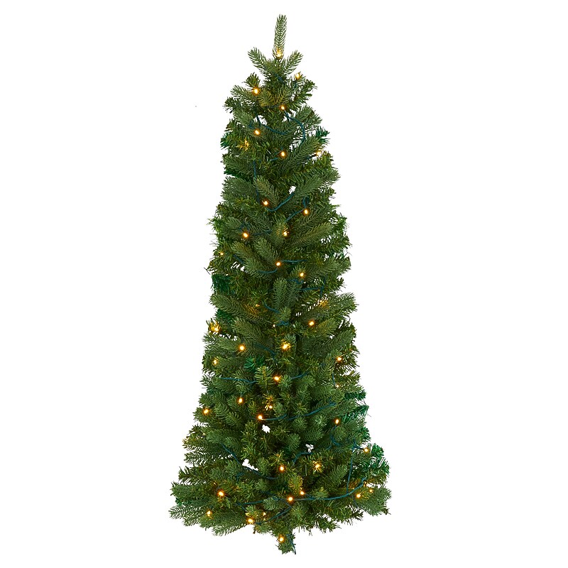 Nearly Natural Flat Back Wall Hanging Artificial Christmas Tree, 4' (T1769) image 1