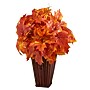 Nearly Natural 19" Autumn Maple Leaf Artificial Plant in Decorative Planter (P1548-OG)~#|#~203FC87C-60A9-4D86-9C42B9D2BDBA303D_sc7