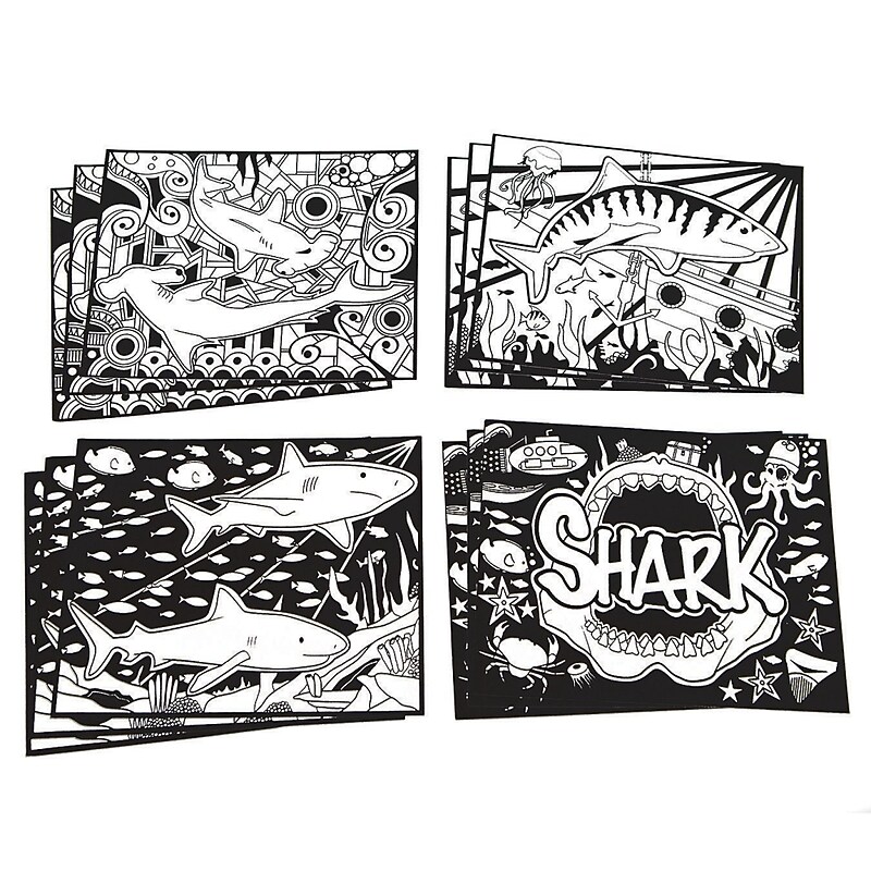 S&S Velvet Art Sharks! Posters, 12/Pack (PS1401) image 1