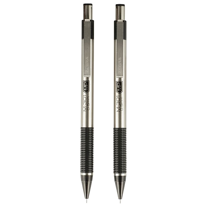Zebra M-301 Mechanical Pencil, 0.5mm, #2 Medium Lead, 2/Pack (54012) | Staples Zebra M-301 Mechanical Pencil, 0.5mm, #2 Medium Lead, 2/Pack (54012) | Staples