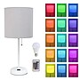 Simple Designs 19.5" LED Table Lamp, White/Gray Shade (LT2024-GOW-CCLB)~#|#~204AA495-3D4E-4EAF-91084DC18FE905D5_sc7
