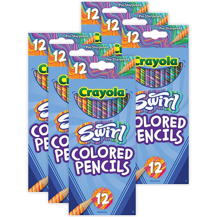 Crayola Swirl Colored Pencils, Assorted Colors, 12/Pack, 12 Packs