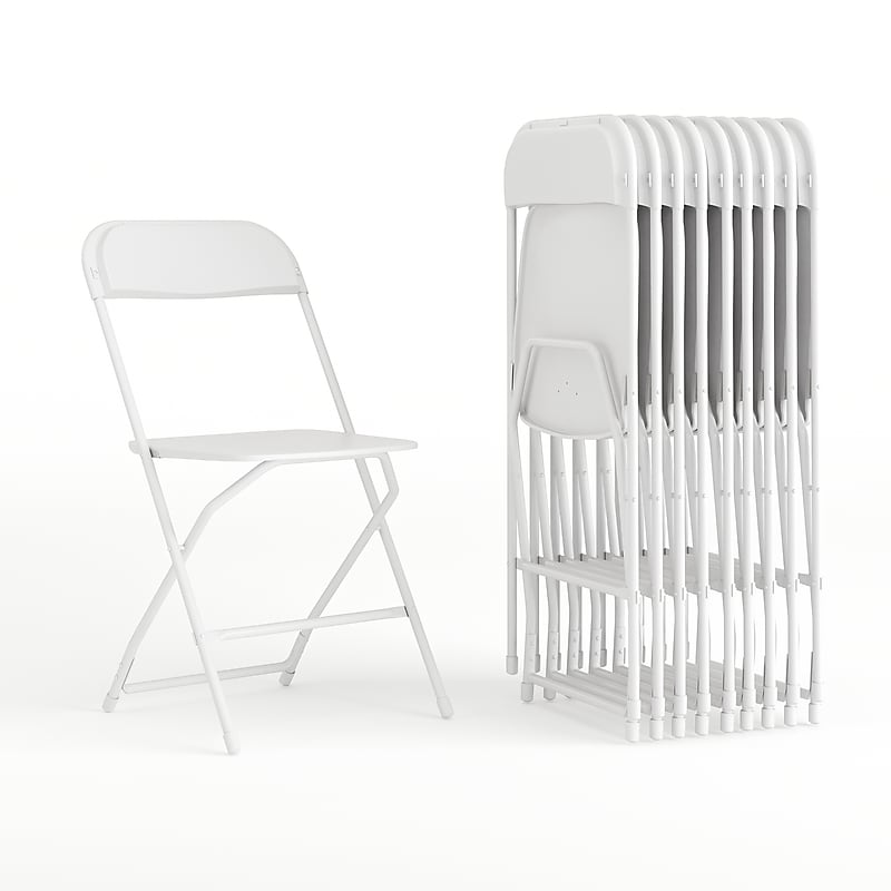 Flash Furniture HERCULES Plastic Folding Chair, Premium White, 120/Pack (120LEL3WHITE) image 1