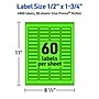Avery Laser/Inkjet Multipurpose Rectangle Labels, 0.5" x 1.75", Neon Green, 4800/Box (94204)~#|#~20505436-9BA0-4685-BB00723C624C27AD_sc7