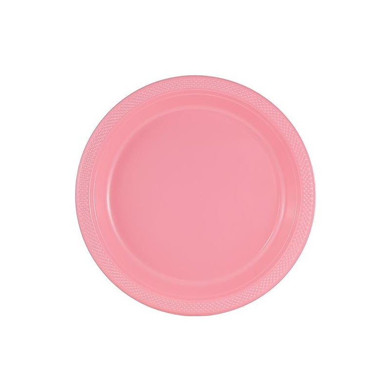 JAM PAPER 9" Plastic Plates, Baby Pink Pastel, 60 Plates/Pack (9255320671g) image 1