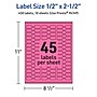 Avery Laser/Inkjet Barbell Multipurpose Labels, 0.5" x 2.5", Bright Pink, 450/Pack (94749)~#|#~20634E21-E9D1-42FD-8650BD5BCEE1201F_sc7