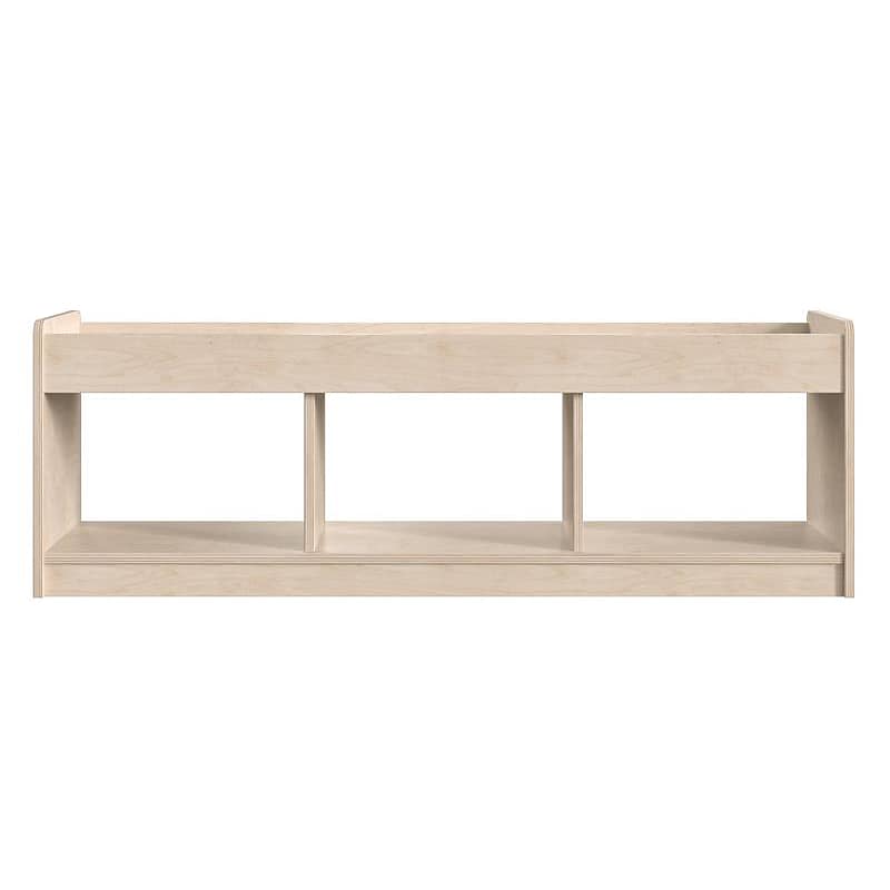 Flash Furniture Bright Beginnings 3-Section Open Storage with Mirrored Top, 16"H x 47.24"W x 13"D, Brown (MK-KE24596-GG) image 1