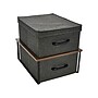 Household Essentials Storage Boxes, Stackable with Walnut Laminate Top, 2/Set (8017-1)~#|#~20761D32-5023-4C30-8AEC53E87318E891_sc7