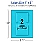 Avery Rectangle Multipurpose Labels, 4" x 5", Bright Blue, 160/Box (94253)~#|#~2078D37B-D68D-4E10-A2102ADB8F90D629_sc7