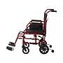 Medline Transport Wheelchair, Fixed Full Length Arms, Burgundy (MDS808200WAT)~#|#~207DA9C1-D340-4368-8E4A489D60730081_sc7