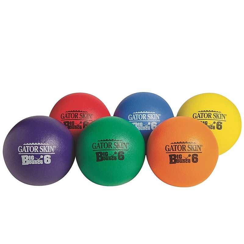 Gator Skin 6" Big Bounce Ball Set, Assorted Colors, 6/Pack (W14325) image 1