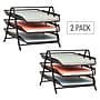 Mind Reader Metal 3-Tier Stackable Paper Desk Tray Organizer, Black, 2/Pack (3TPAP2PK-BLK)~#|#~208F9CB3-CA51-42F6-BF4C01BEABB62139_sc7